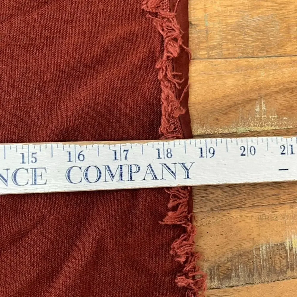CASALUNA Linen Blend King Pillow Sham Burnt Orange Raw Edge